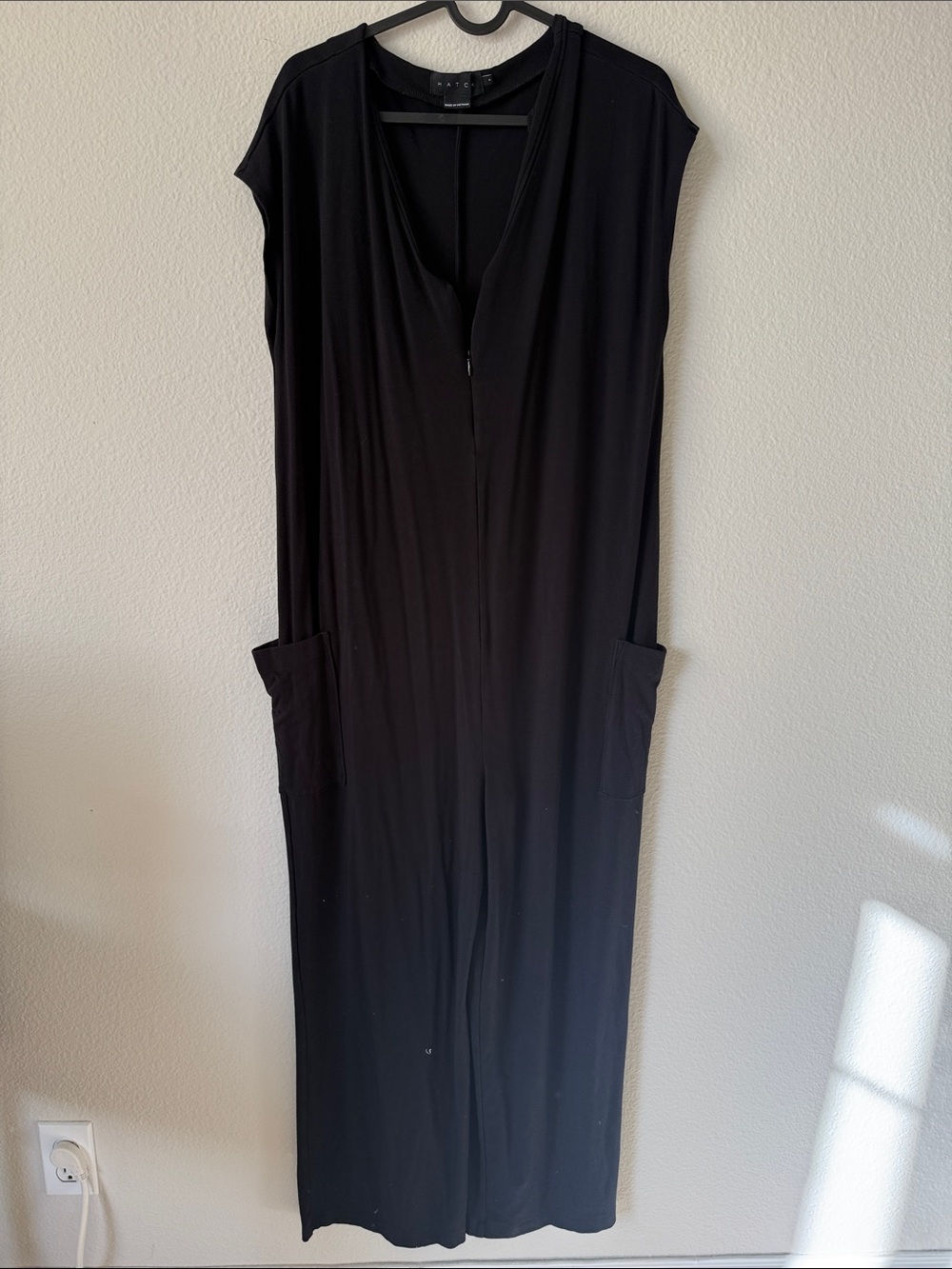 Hatch Maternity Black Sleeveless Wide-Leg Jumpsuit Size 3
